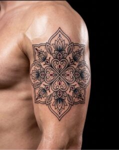 Mandala Lotus Flower Shoulder Tattoo Design Inkbulb