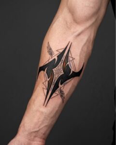 Abstract Tribal Blade Forearm Tattoo Design Inkbulb