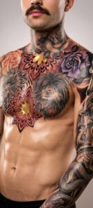 Dog Portrait and Mandala Chest Piece Tattoo Design Inkbulb