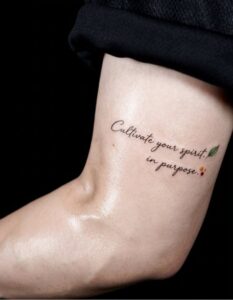 Cultivate Your Spirit Script Ankle Tattoo Design Inkbulb