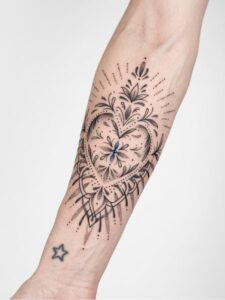 HEart of leaves Hand Arm Tattoo Design Inkbulb