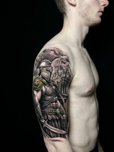 Gladiator Warrior Hand Arm Tattoo Design Inkbulb