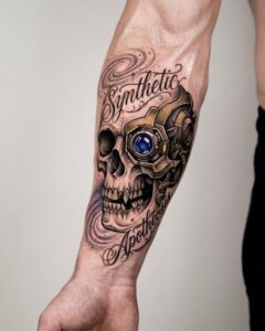 Skull Arm Hand Tattoo Design Inkbulb