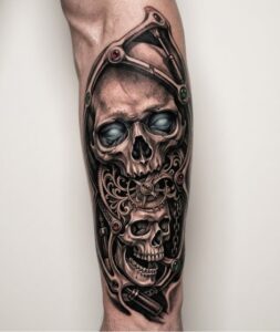 Skull Arm Hand Tattoo Design Inkbulb
