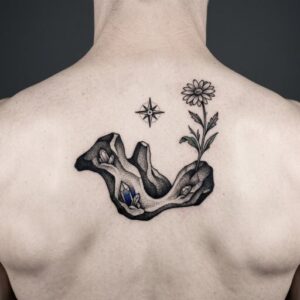 Flower Back Tattoo Design Inkbulb